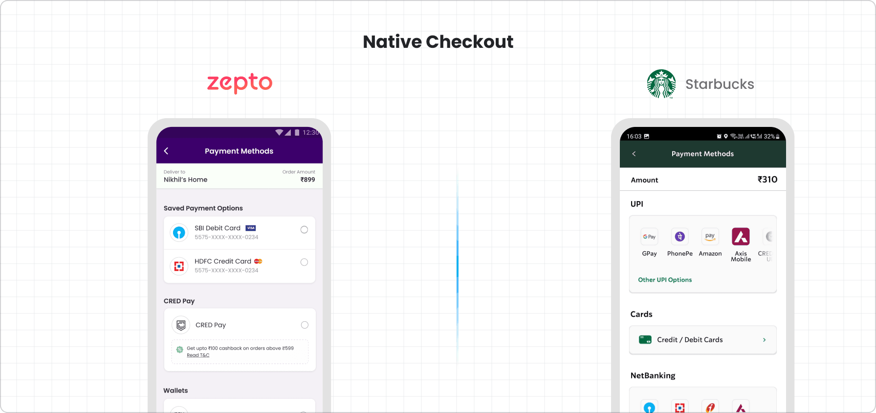 Native Checkout page