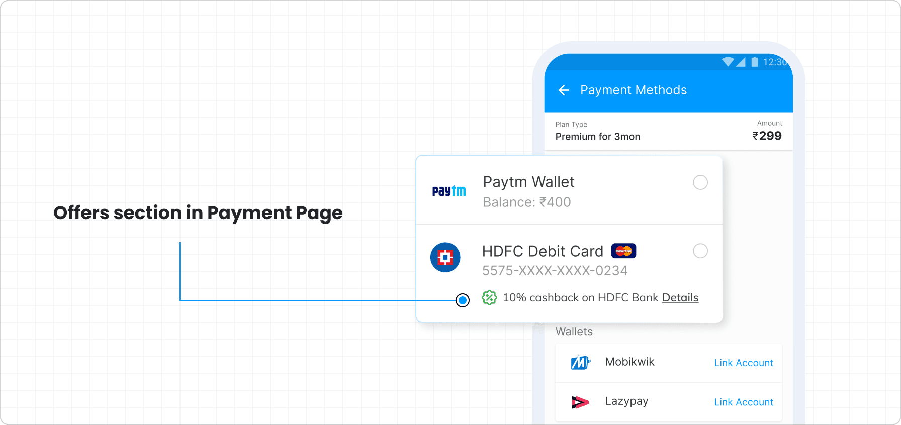 Offers section in Payment Page